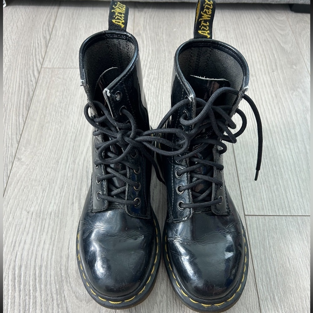 Dr. Marten 1460 8-Eye Patent Leather Combat Boots - Picture 2 of 13